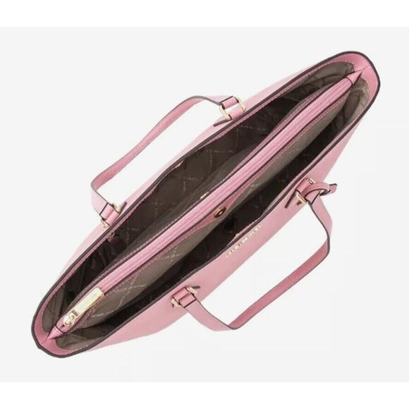 New Michael Kors Sheila Large Tote Saffiano Vegan Faux Leather Carnation - Picture 3 of 4